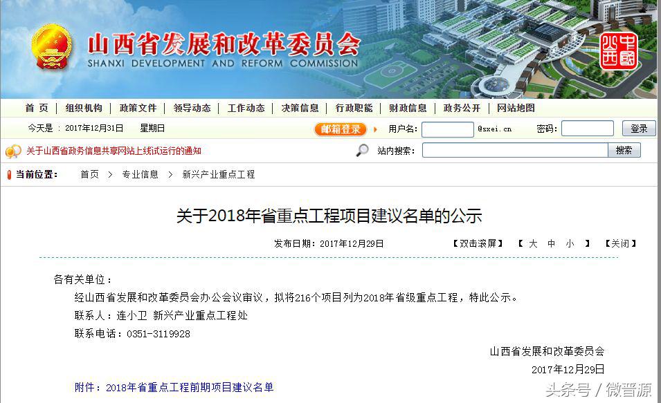 2018年山西省重点工程出炉！涉及晋源这些项目……-山西茂华能源投资有限公司