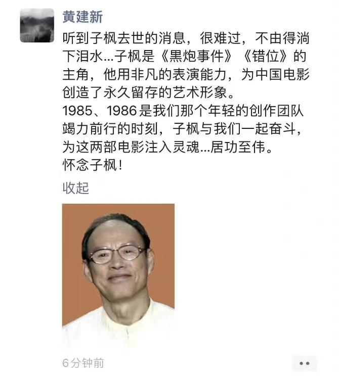 金鸡影帝刘子枫去世