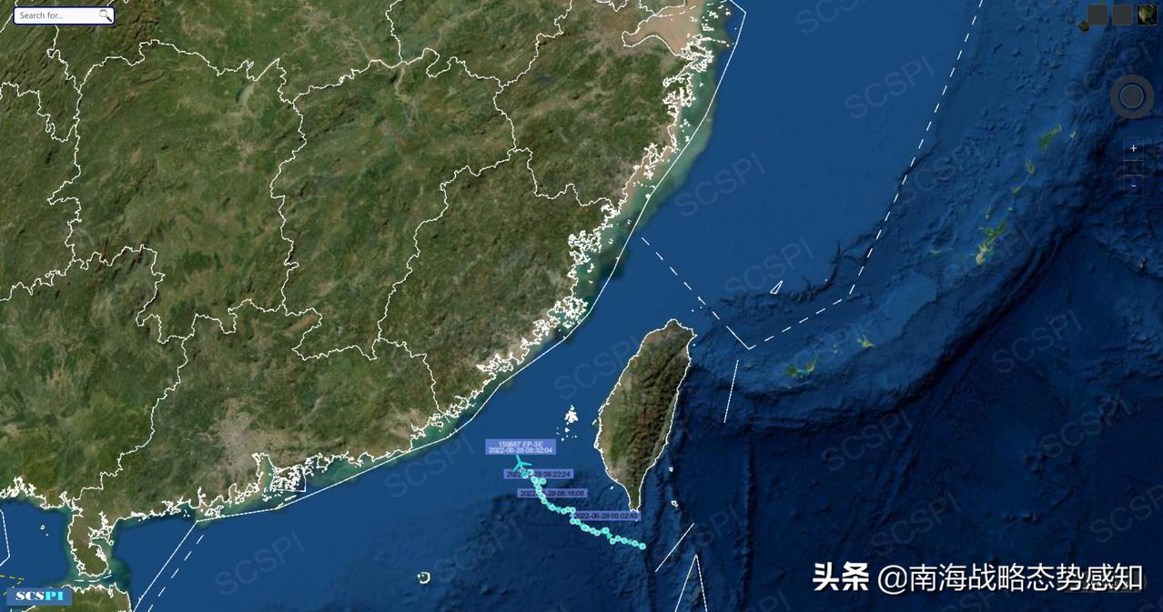 美军侦察机在台湾海峡南口抵近侦察