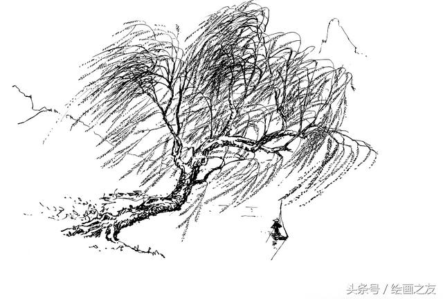 画柳树的画法，山水画中柳树的画法