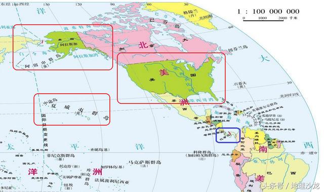 美洲的5个主要国家，世界上地跨两大洲的国家之美国和巴拿马