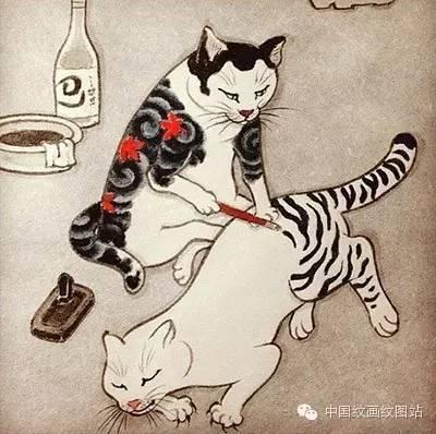 贵族猫纹身图，60张宠物爱好者的猫咪纹身照片