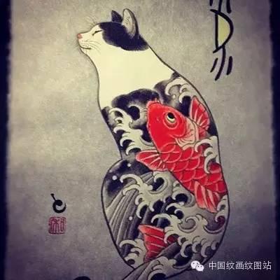 贵族猫纹身图，60张宠物爱好者的猫咪纹身照片