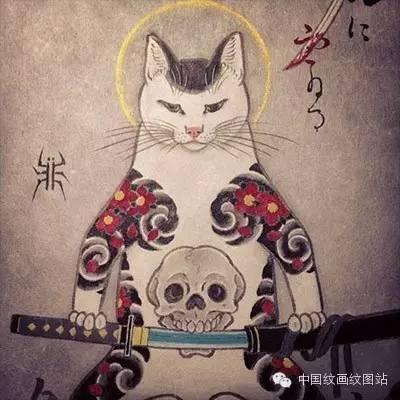 贵族猫纹身图，60张宠物爱好者的猫咪纹身照片