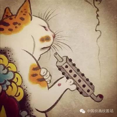 贵族猫纹身图，60张宠物爱好者的猫咪纹身照片