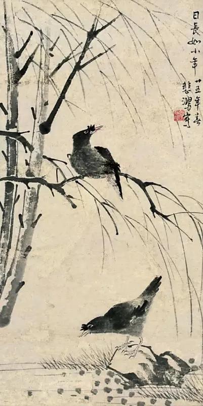 徐悲鸿国宝级大师作品，国家愿意用齐白石和徐悲鸿的画来换