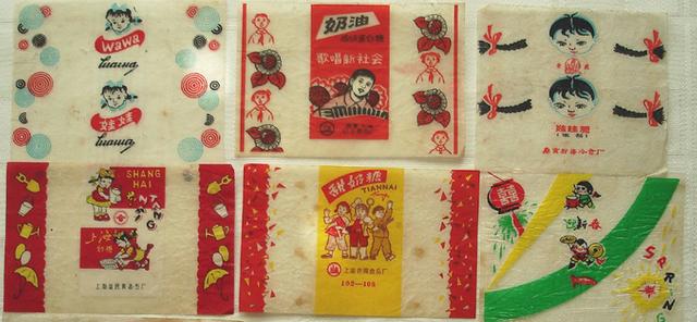 70年代老糖纸，这些小时候收集过的糖纸