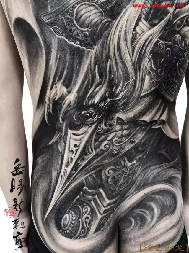 战神赵云纹身图案大全，赵云之枪出如龙岳阳新刺客纹身作品