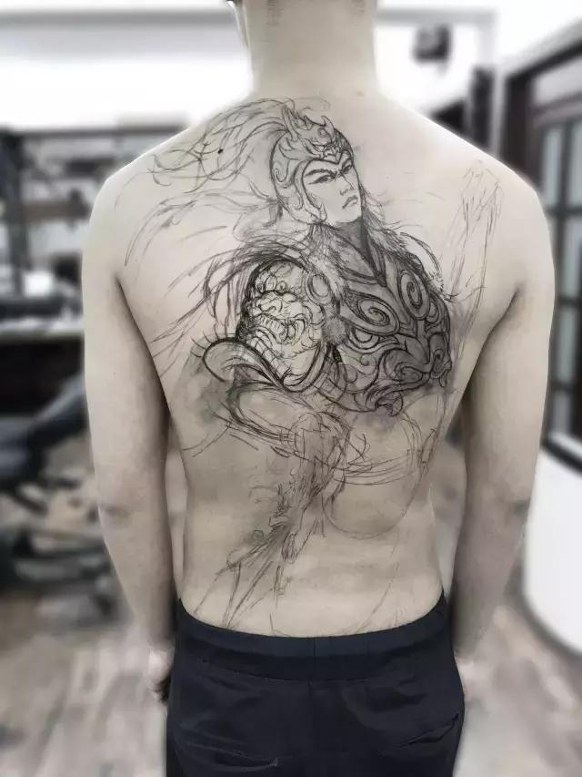 战神赵云纹身图案大全，赵云之枪出如龙岳阳新刺客纹身作品