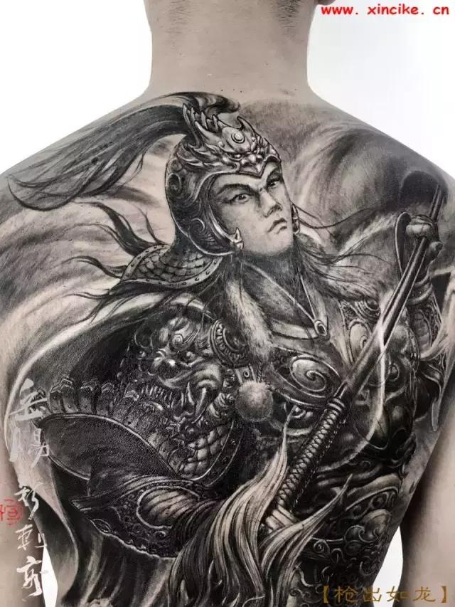 战神赵云纹身图案大全，赵云之枪出如龙岳阳新刺客纹身作品