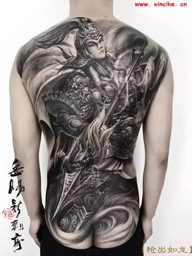 战神赵云纹身图案大全，赵云之枪出如龙岳阳新刺客纹身作品