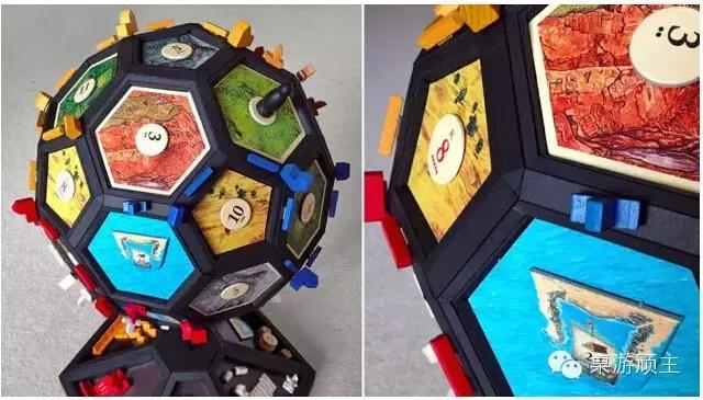 卡坦岛策略类桌游，有位玩家把桌游卡坦岛变成了一个球