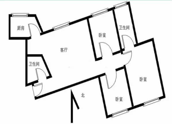 南北通透户型图，6种最佳户型图（187㎡四室两厅三卫）