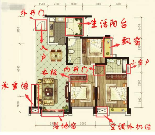 南北通透户型图，6种最佳户型图（187㎡四室两厅三卫）