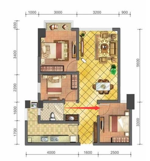 南北通透户型图，6种最佳户型图（187㎡四室两厅三卫）