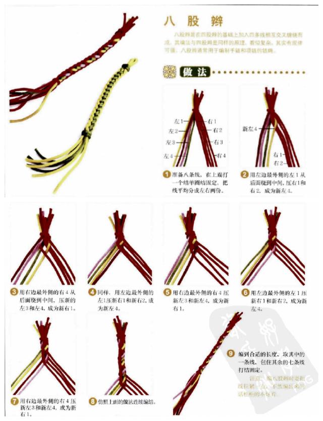 编绳子的编法图解，手绳编法教程超简单