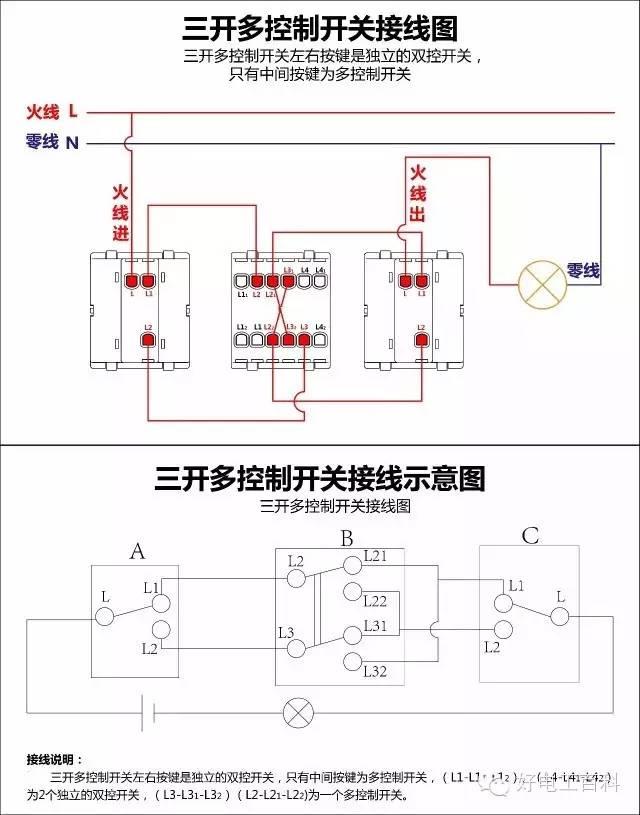 老式开关怎么接线，老式三位单控开关怎么接线图解（老式拉线开关怎么接线）