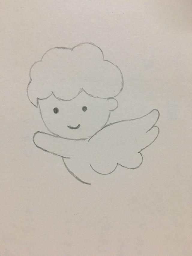 简笔画大全可爱简单漂亮小天使，简笔画小天使的画法