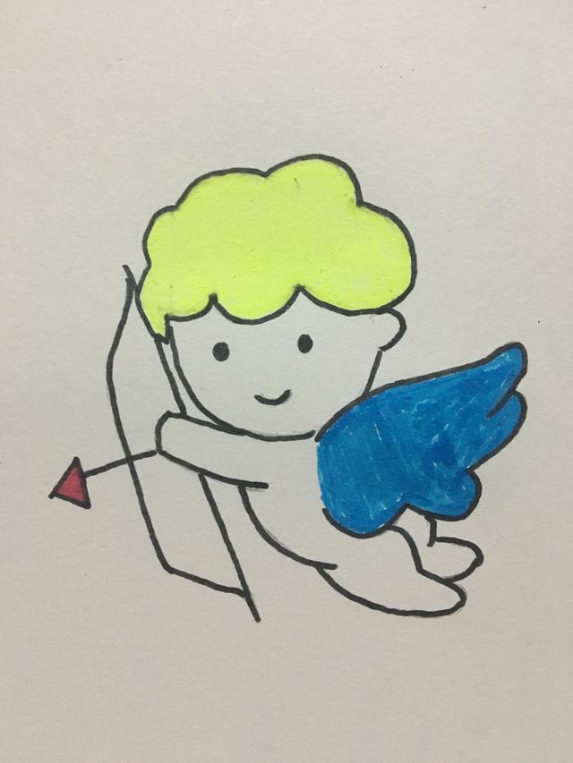 简笔画大全可爱简单漂亮小天使，简笔画小天使的画法