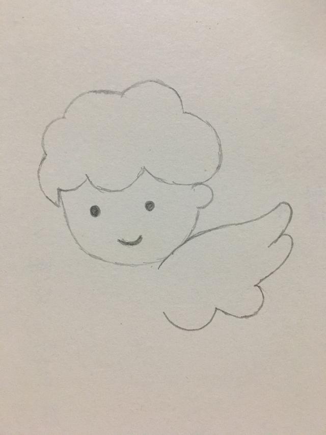 简笔画大全可爱简单漂亮小天使，简笔画小天使的画法