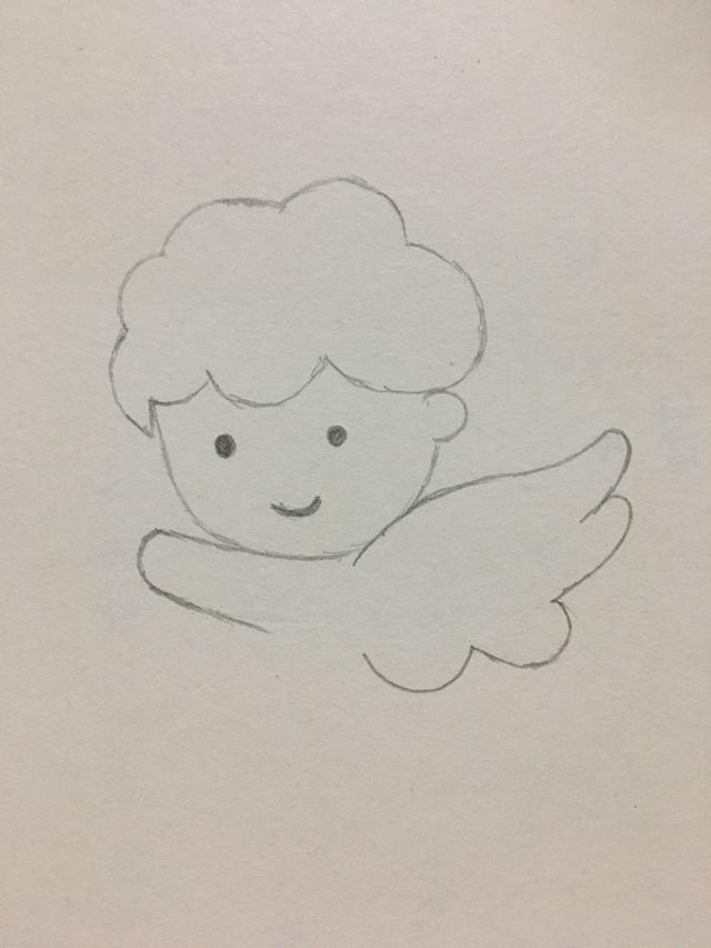 简笔画大全可爱简单漂亮小天使，简笔画小天使的画法