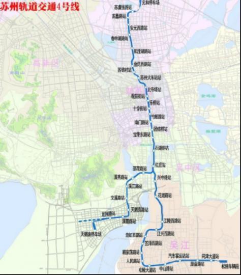 苏州地铁四号线，苏州地铁4号线清晰图（苏州轨道交通2、4、7号线延伸线工程初步设计通过专家审查）