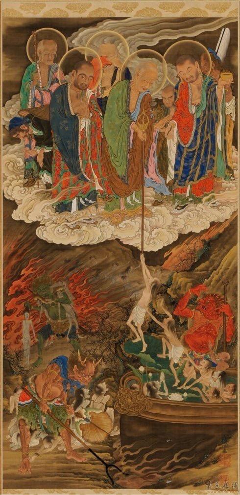 龚明华十八罗汉人物画，精品国画人物画《十八罗汉》组图装裱有框作品九幅图系列之二
