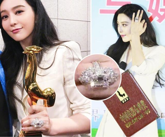 范冰冰的钻戒是多少克拉的，郭碧婷5克拉钻戒是碎钻