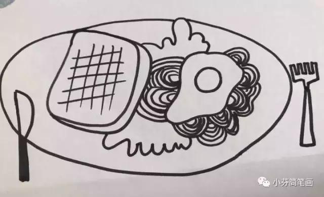 一块简单牛排怎么画，教你画一盘美滋滋的牛排