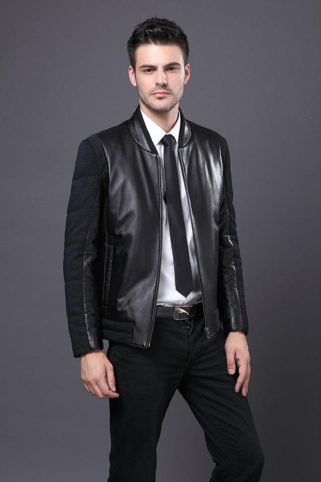 男士皮衣搭配图片，男士中长款皮衣怎么搭配好看