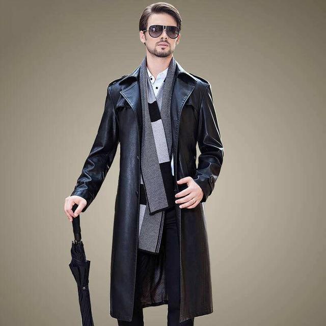 男士皮衣搭配图片，男士中长款皮衣怎么搭配好看