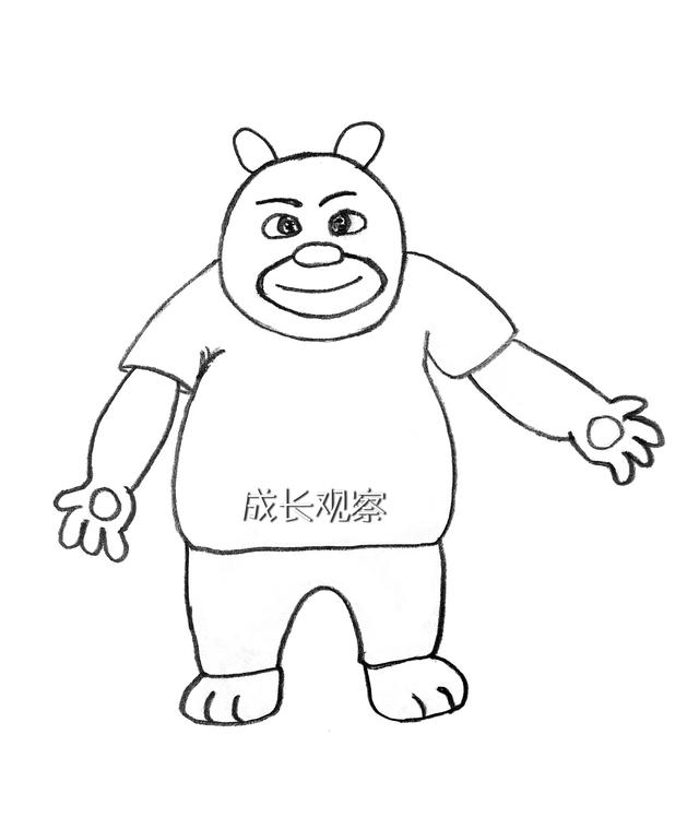 亲子简笔画教你熊出没里的光头强，熊出没之熊大简笔画来了
