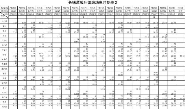 长沙到株洲城际铁路时刻表查询，长株潭城铁时刻表长沙到株洲（长株潭城铁运行将有重大调整）