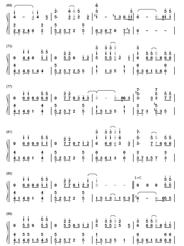 钢琴简谱流行歌曲，十大最好听的钢琴曲谱简谱（成人钢琴简谱自学《踏山河》左右双手简谱）