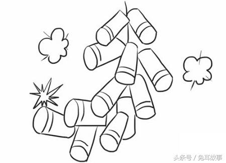 手抄报鞭炮怎么画，鞭炮简笔画手抄报（一分钟画串鞭炮）