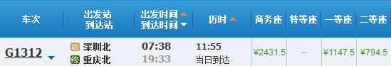 高铁复兴号g6082，复兴号G1312次高铁深渝直通仅需不到12小时