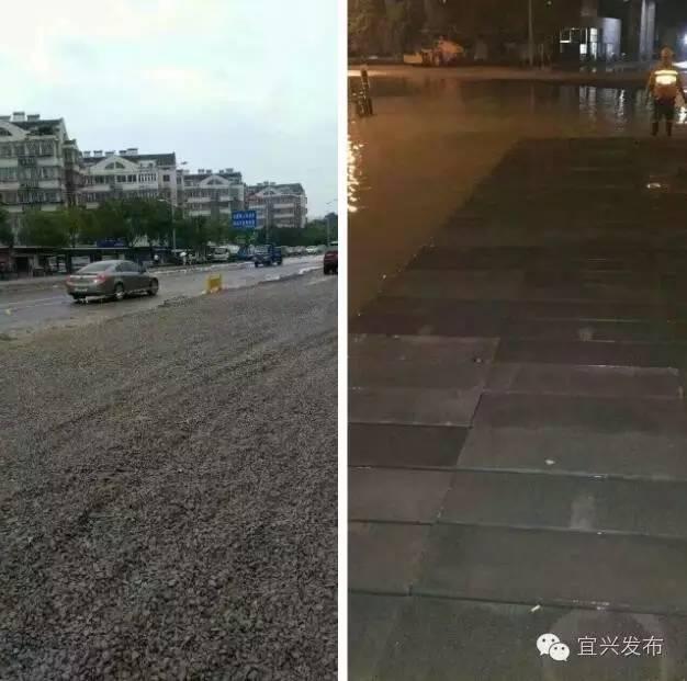 雨水来袭道路积水堵塞，城区多处积水严重