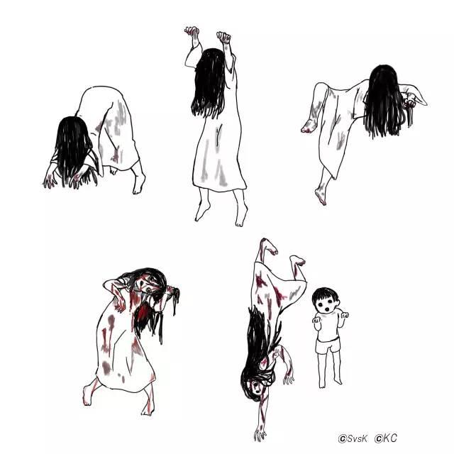 三个版本的贞子忍不住笑了，贞子的女演员居然长这样