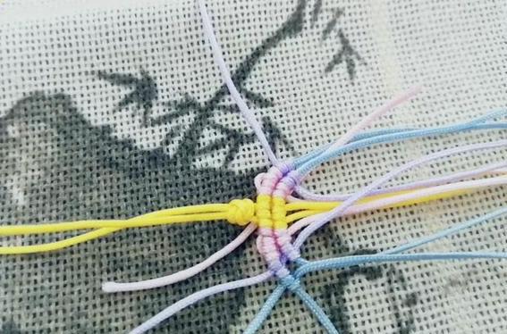手绳编织吉祥结，中国结编织教程——四花吉祥结