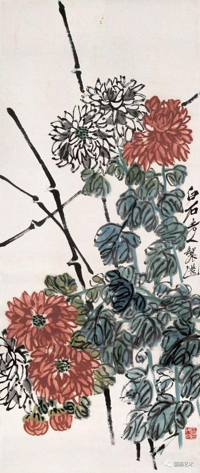 齐白石琉璃画梅兰竹菊，东篱佳色齐白石