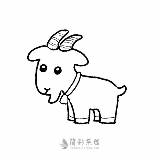 山羊简单画法步骤，儿童简笔画精选-如何用菱形