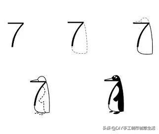 数字动物简笔画，数字小动物简笔画简单又漂亮（用数字1到6画各种小动物）
