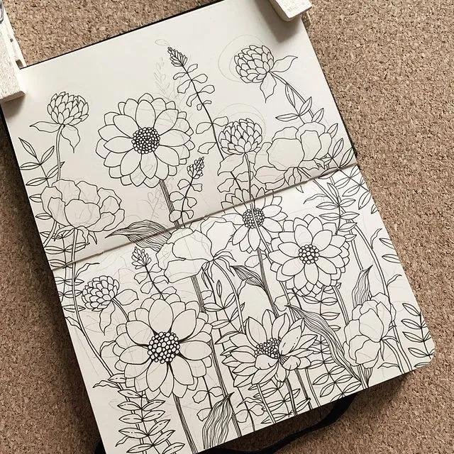 妙笔生花水墨画教程，教科书级别的植物线描