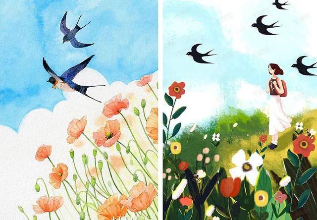 嬉戏花丛全文阅读，燕子怎么画儿童画