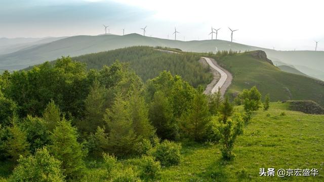 承德坝上草原全景，承德如画美景丰宁坝上草原