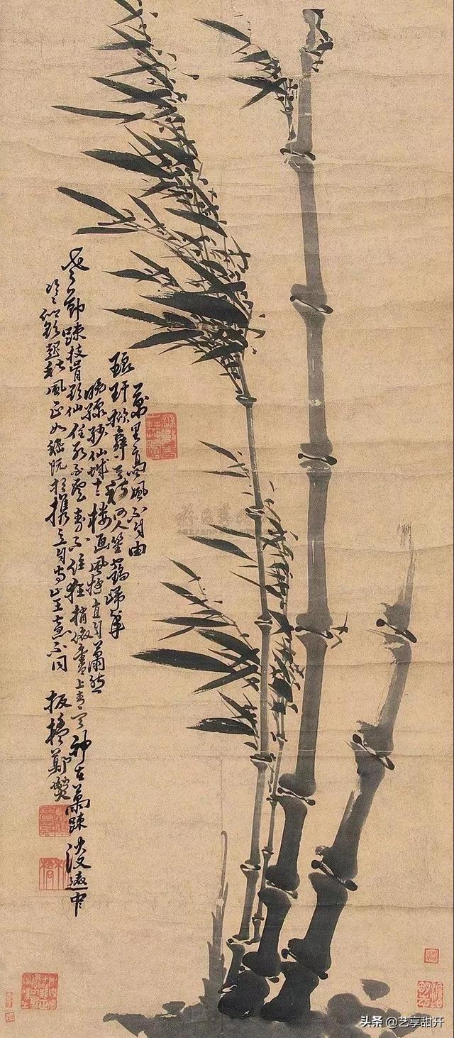 又一代名家画竹，历代名家绘画作品中充满动感的竹