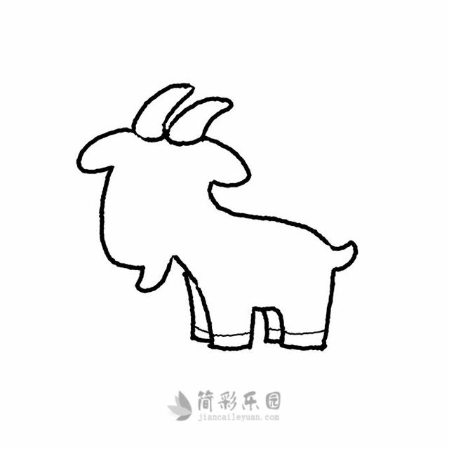 山羊简单画法步骤，儿童简笔画精选-如何用菱形