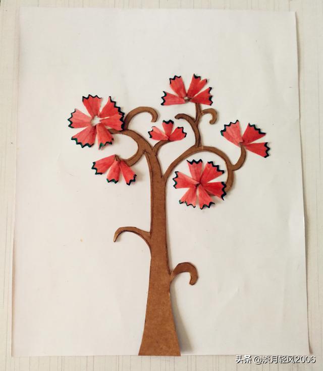 diy手工儿童贴画，带孩子一起用铅笔屑做贴画