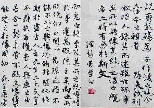 徐静蕾硬笔书法作品欣赏，徐静蕾写了幅兰亭序