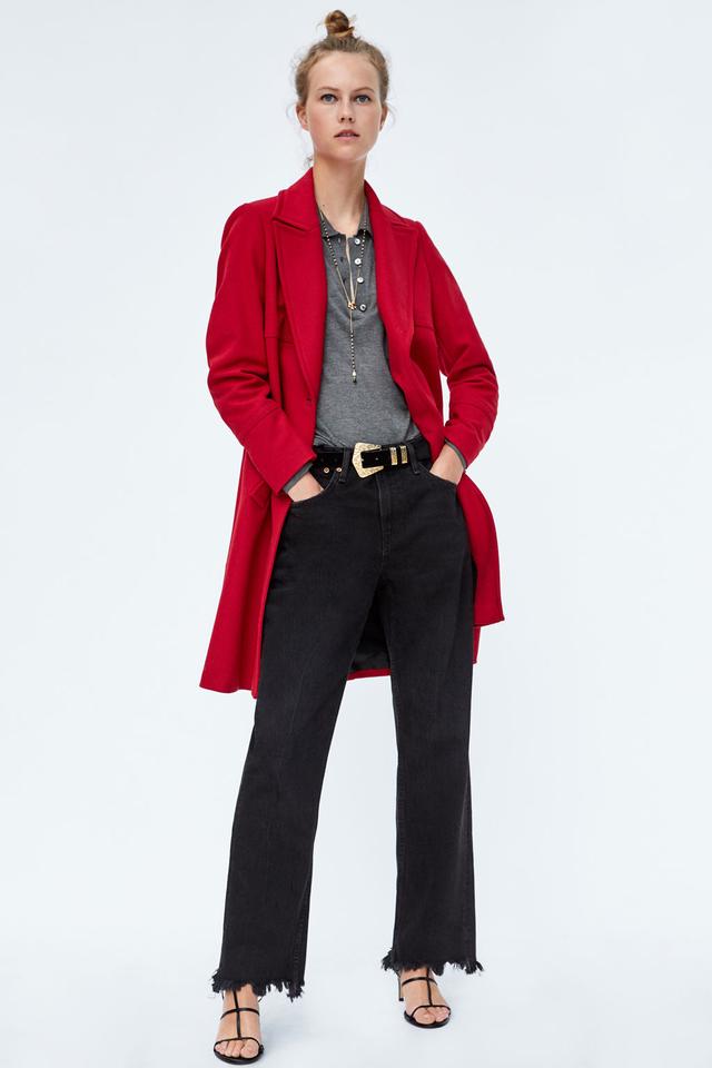 獭兔毛大衣怎样搭配，本命年就是要红